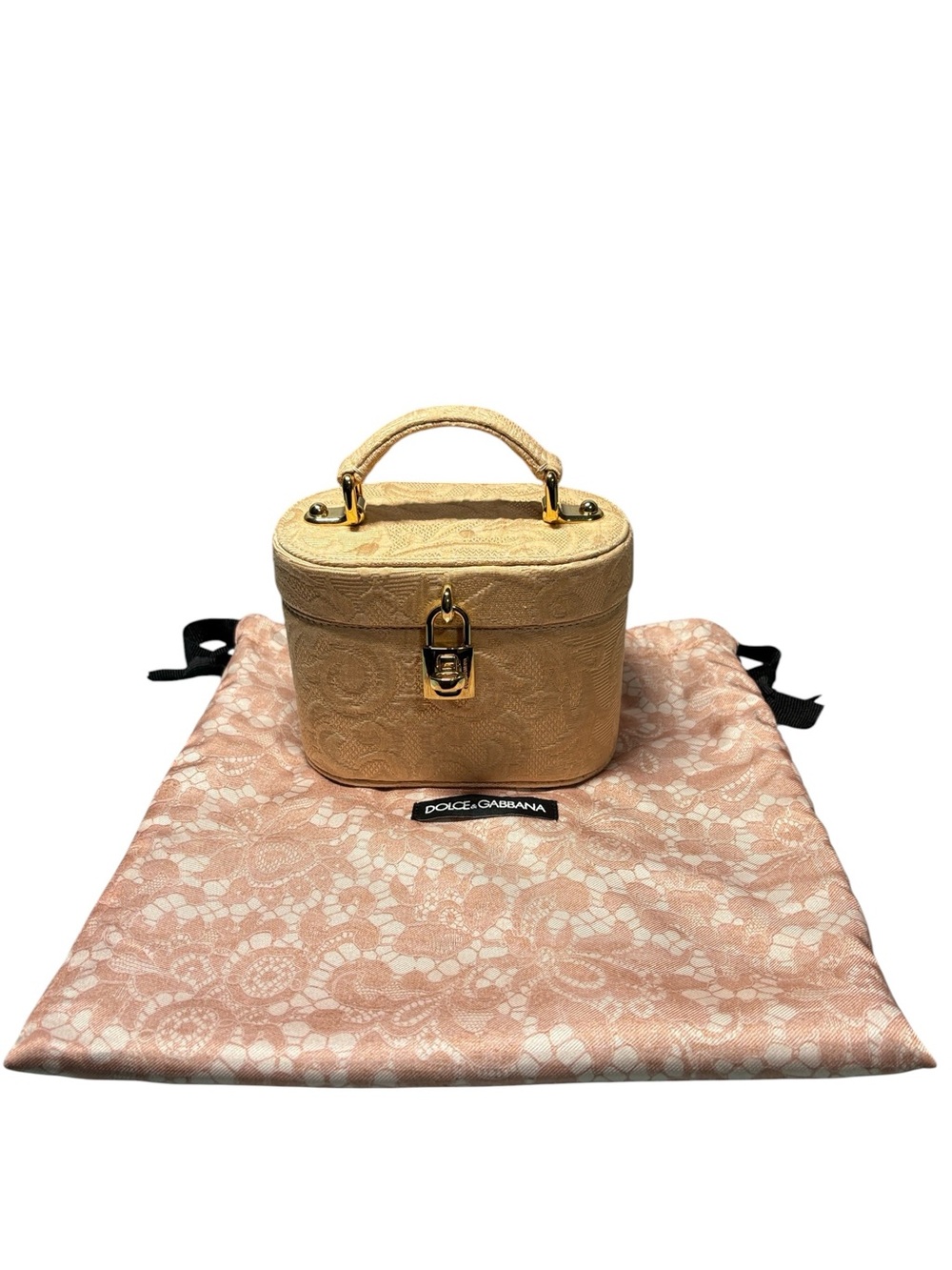 Dolce & Gabbana Alta Moda Rose Brocade Mini Vanity Case Trunk Bag